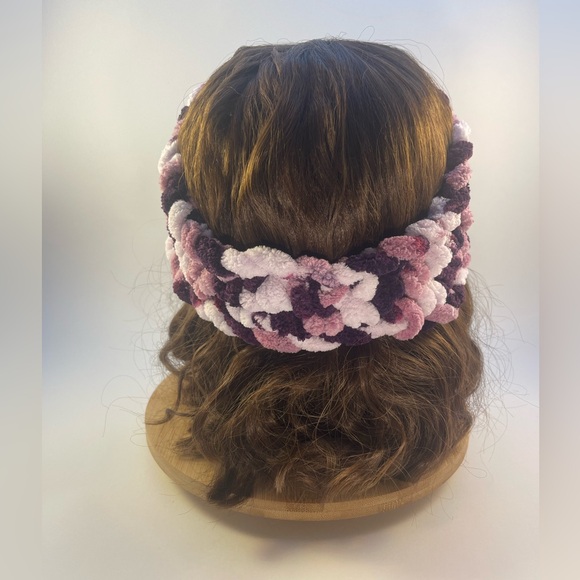 Handmade Women’s/Junior’s Winter Headband/Ear Wrap - Variegated Purple - Picture 6 of 9